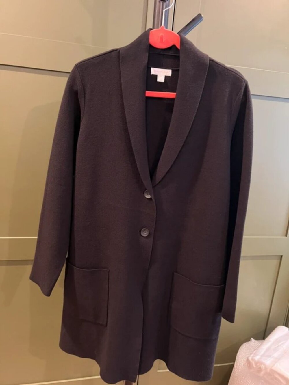 Charter Club Black Knit Blazer Jacket with Patch Pockets